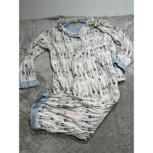 Munki Munki Pajamas Women's Size XXL Multicolor Skiing Skis Pants Top Button EUC